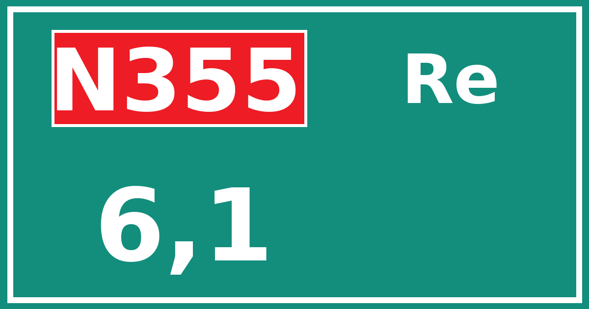Hectometerbord N355 6,1 zijde Re