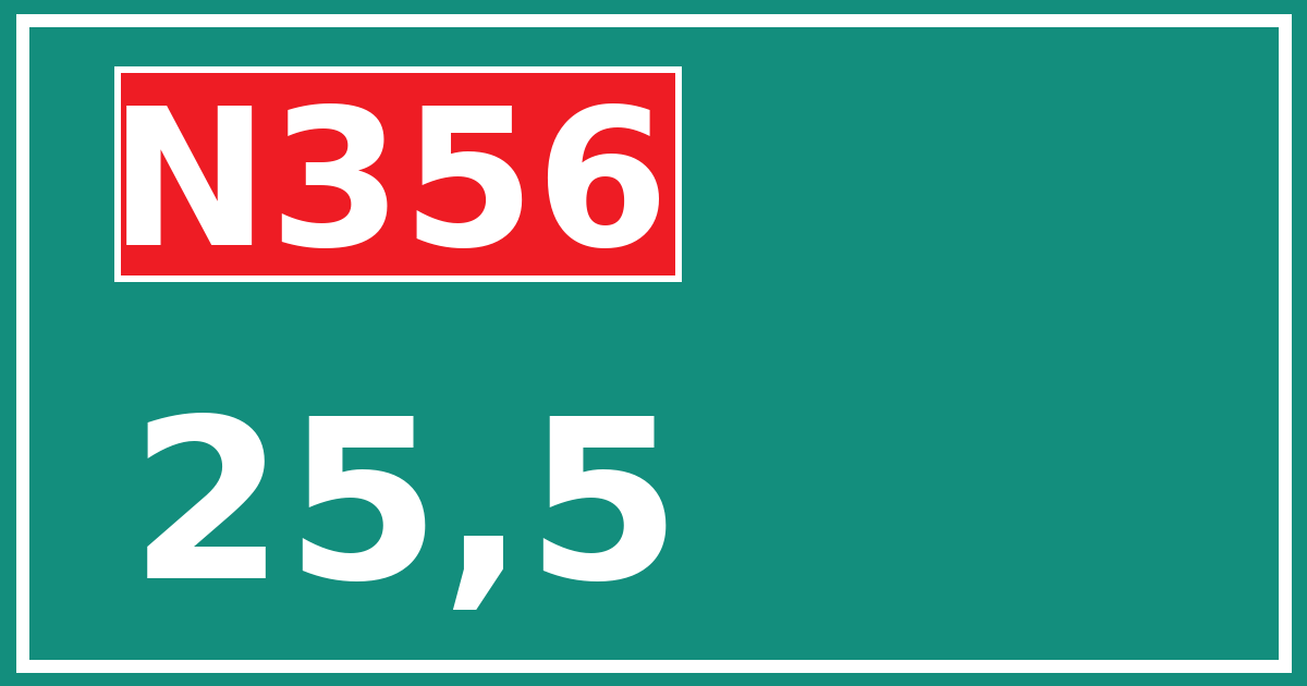 Hectometerbord N356 25,5