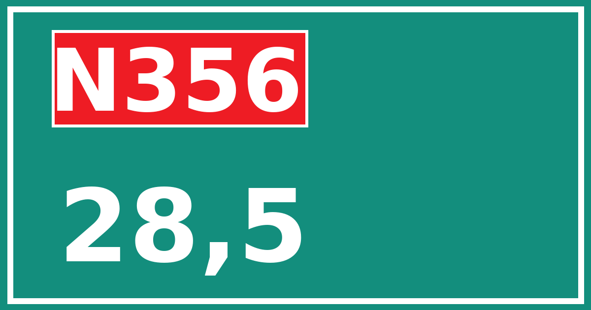 Hectometerbord N356 28,5