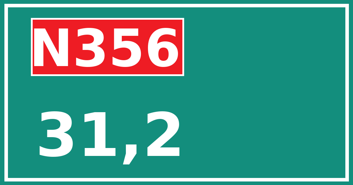 Hectometerbord N356 31,2