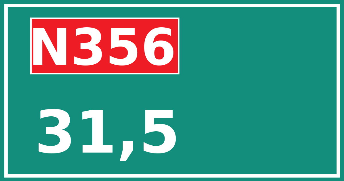 Hectometerbord N356 31,5