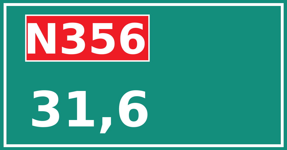 Hectometerbord N356 31,6