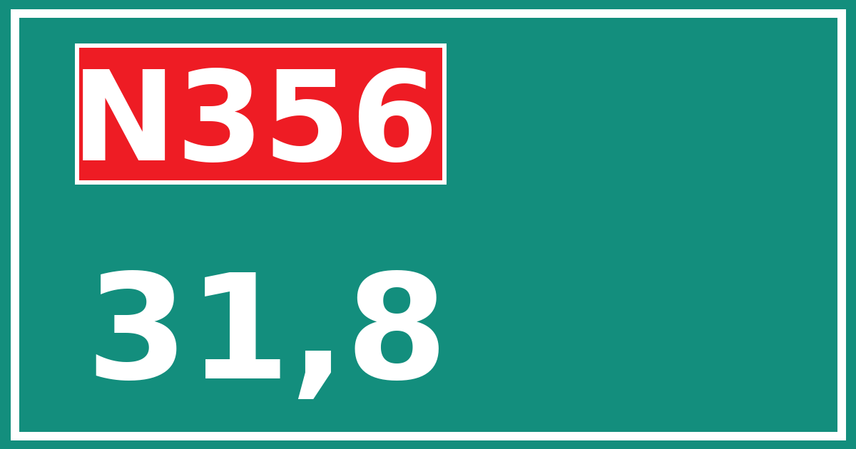 Hectometerbord N356 31,8