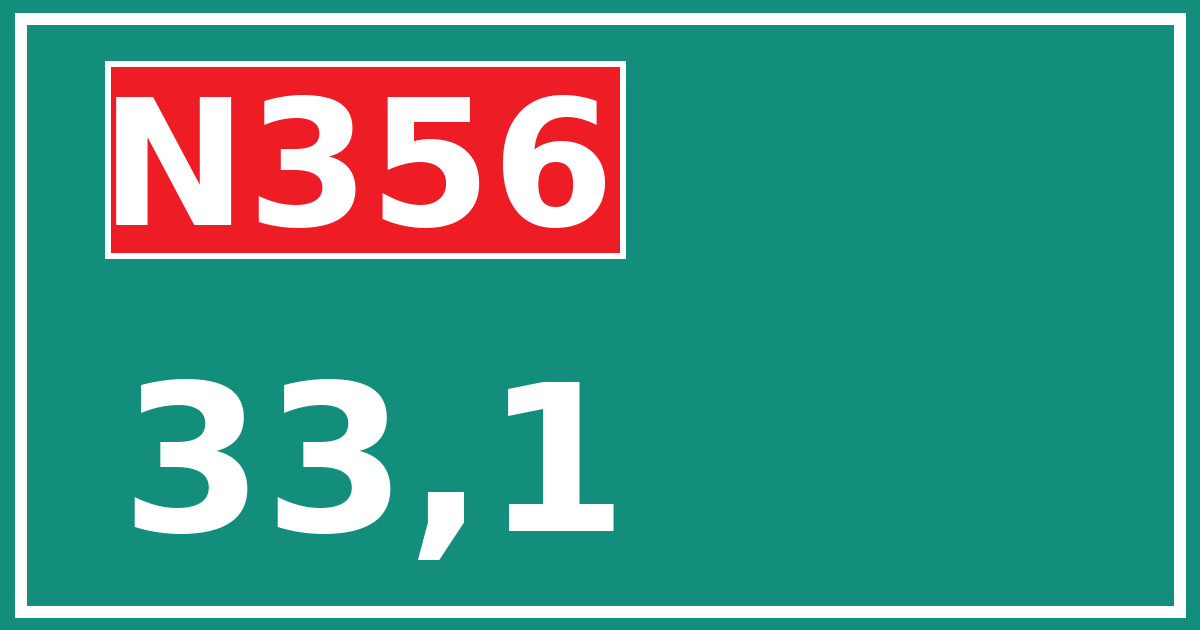 Hectometerbord N356 33,1