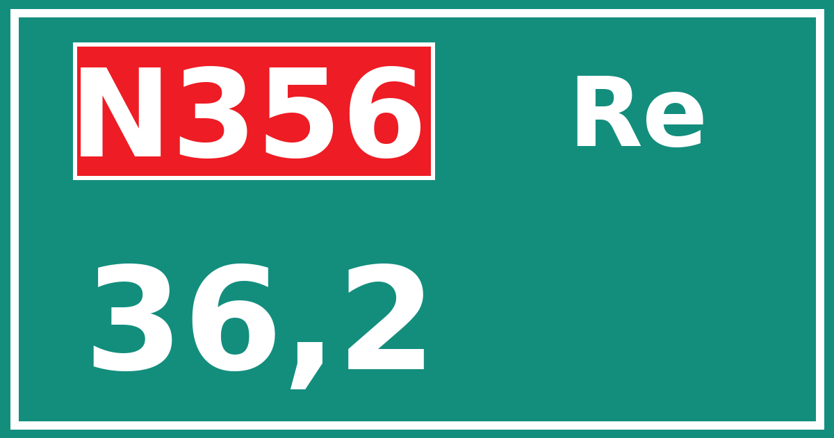 Hectometerbord N356 36,2 zijde Re