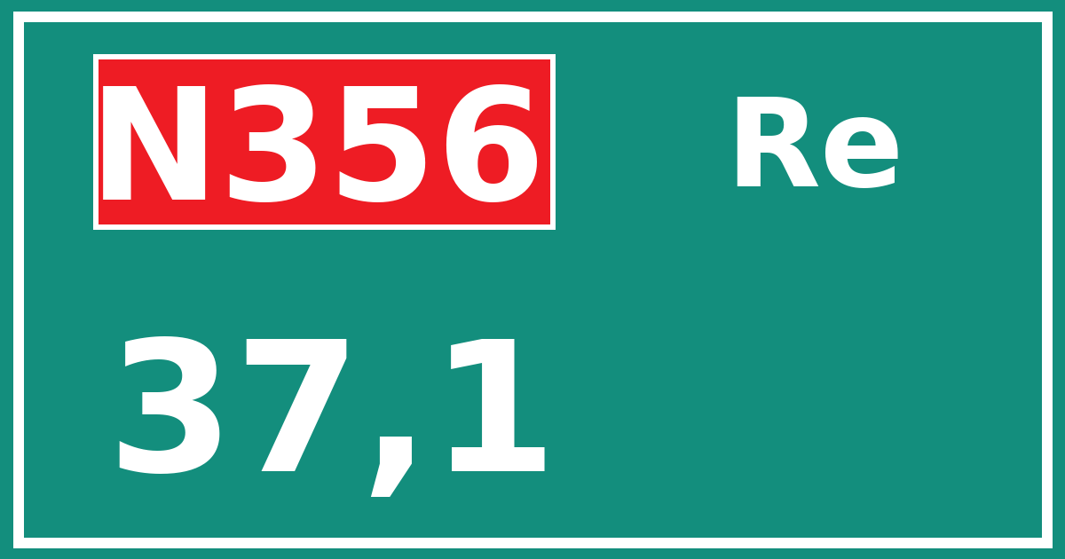 Hectometerbord N356 37,1 zijde Re