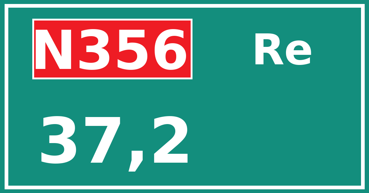 Hectometerbord N356 37,2 zijde Re