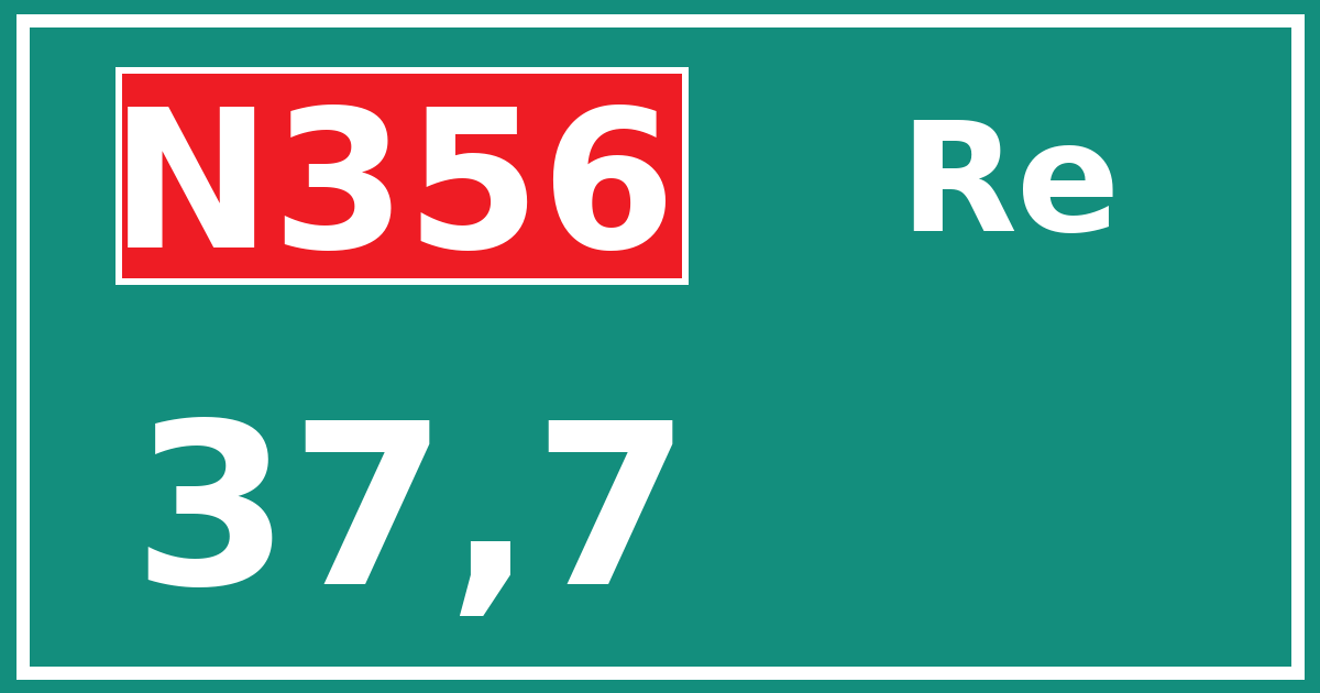 Hectometerbord N356 37,7 zijde Re