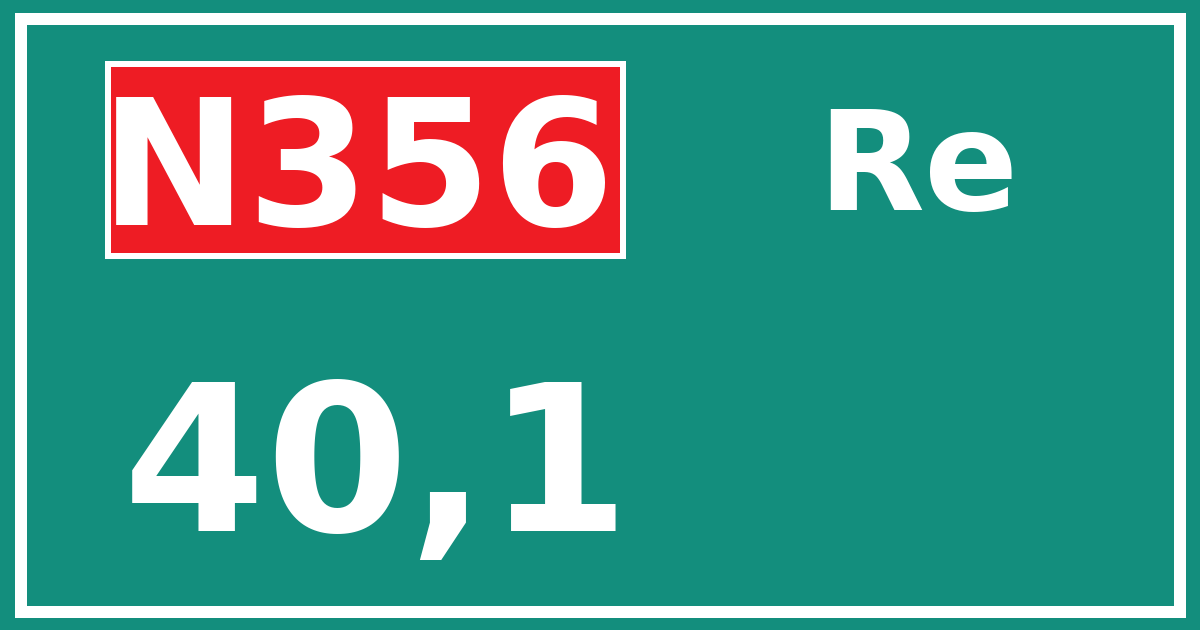 Hectometerbord N356 40,1 zijde Re