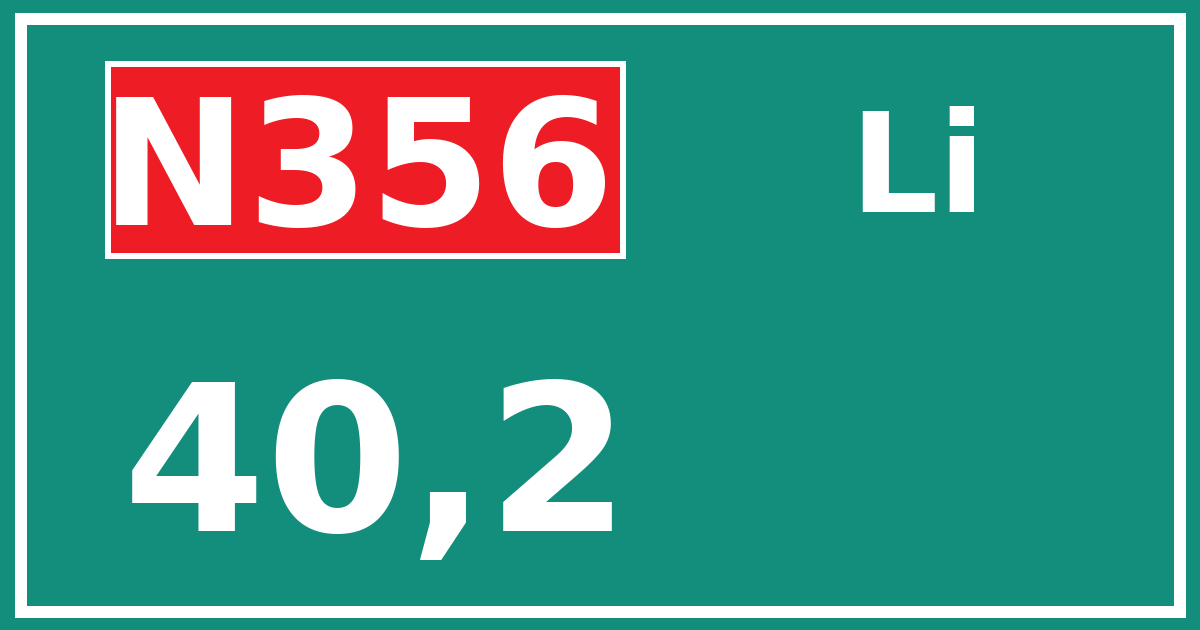 Hectometerbord N356 40,2 zijde Li
