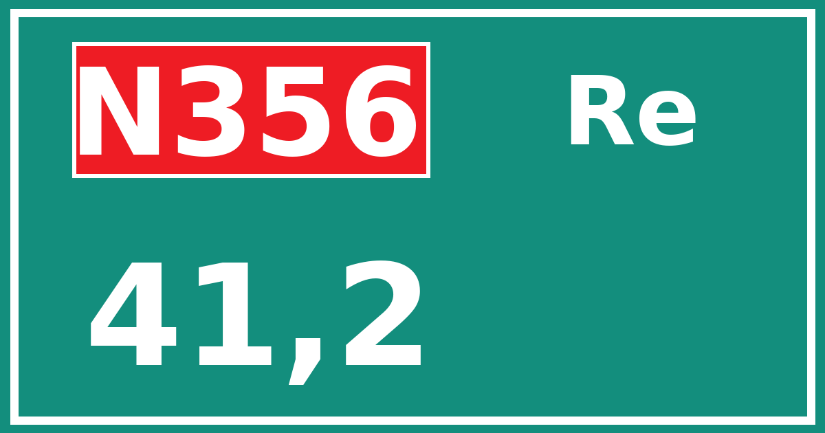 Hectometerbord N356 41,2 zijde Re