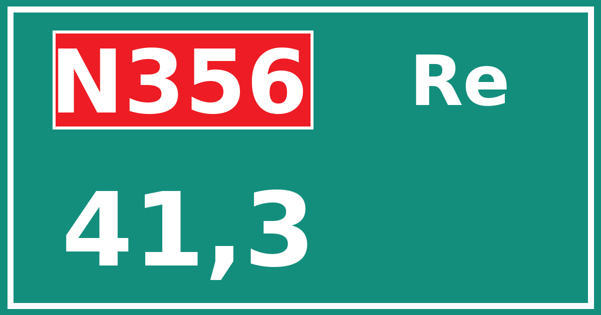 Hectometerbord N356 41,3 zijde Re