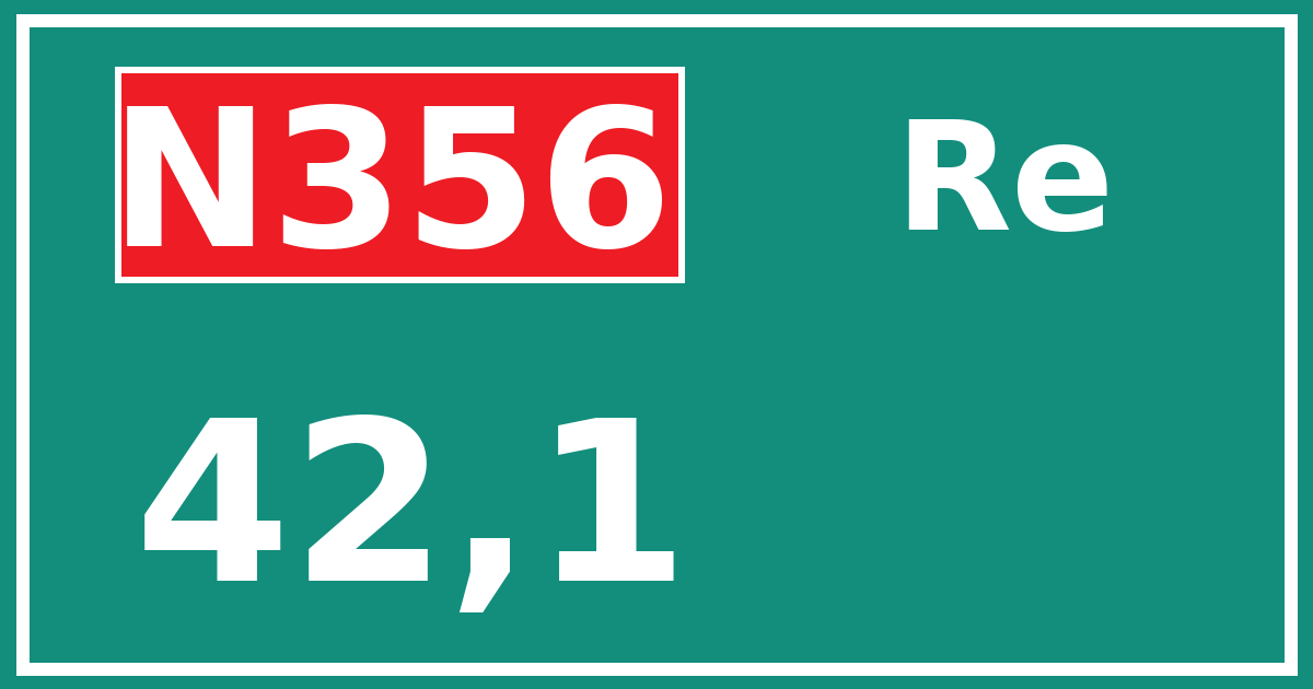 Hectometerbord N356 42,1 zijde Re