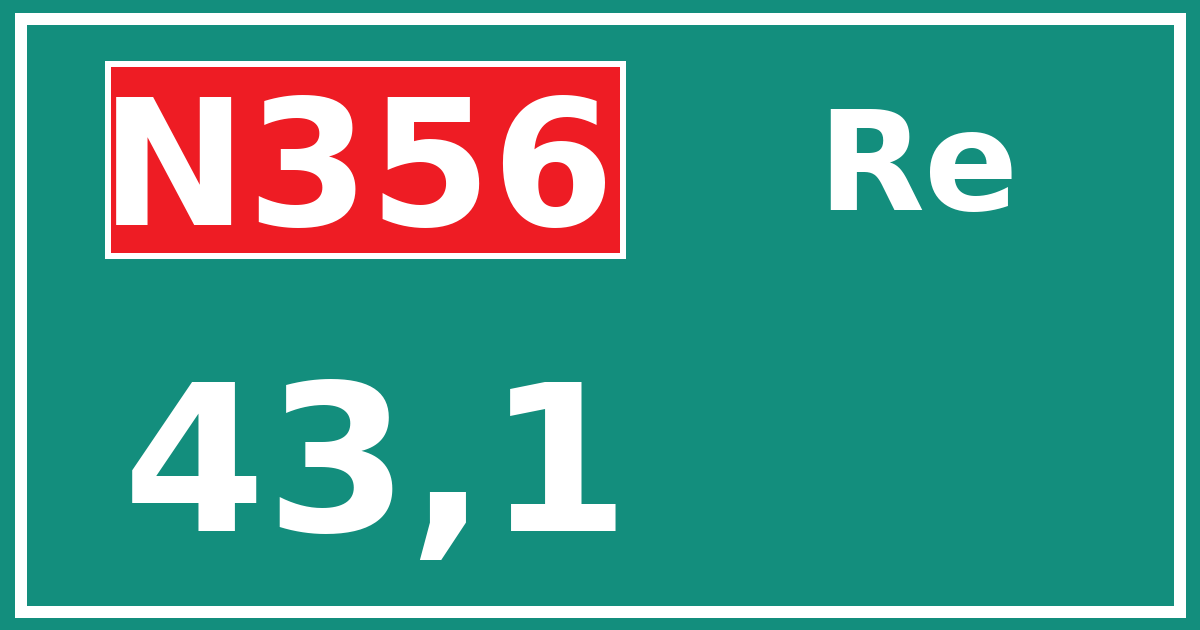 Hectometerbord N356 43,1 zijde Re