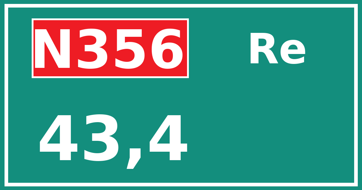 Hectometerbord N356 43,4 zijde Re
