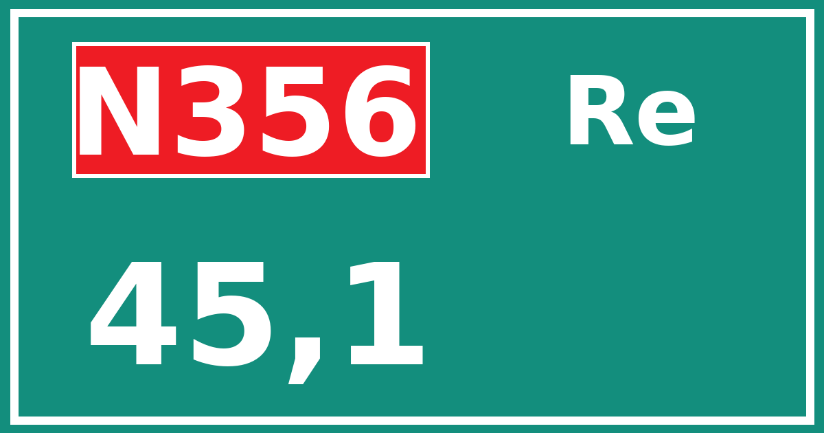 Hectometerbord N356 45,1 zijde Re