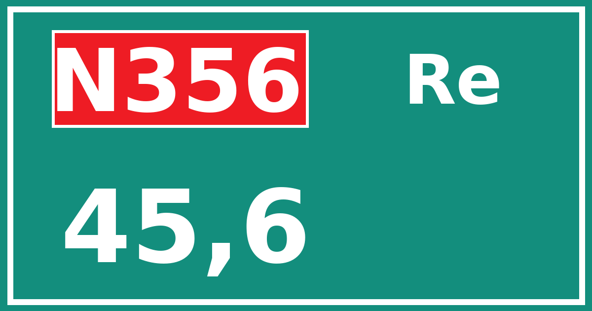Hectometerbord N356 45,6 zijde Re