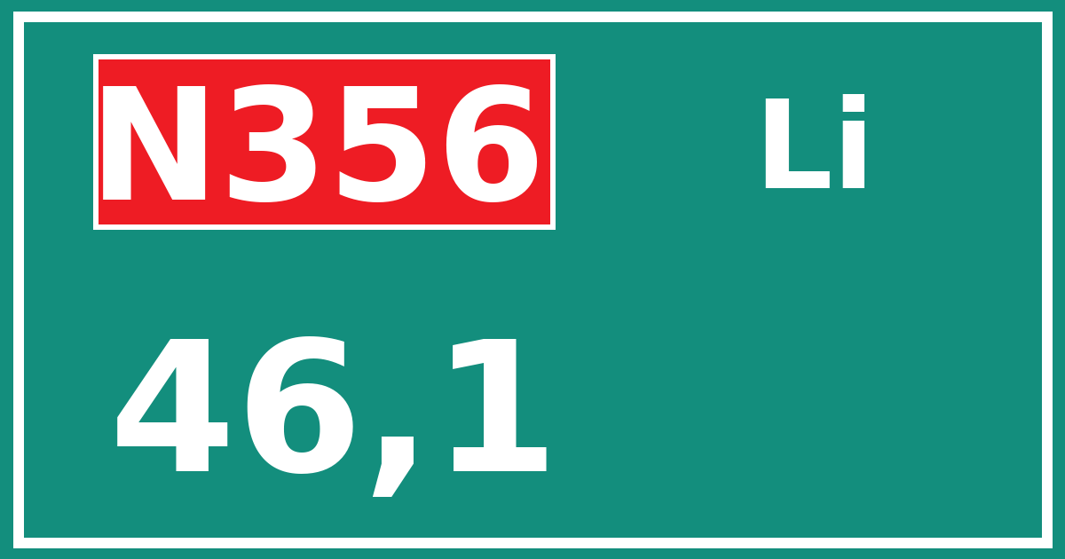 Hectometerbord N356 46,1 zijde Li
