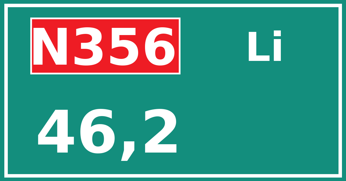 Hectometerbord N356 46,2 zijde Li