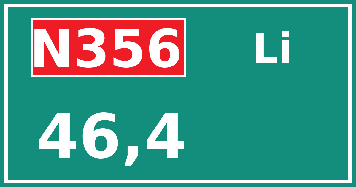 Hectometerbord N356 46,4 zijde Li
