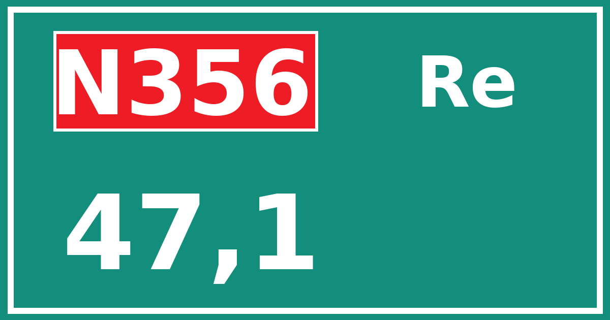 Hectometerbord N356 47,1 zijde Re