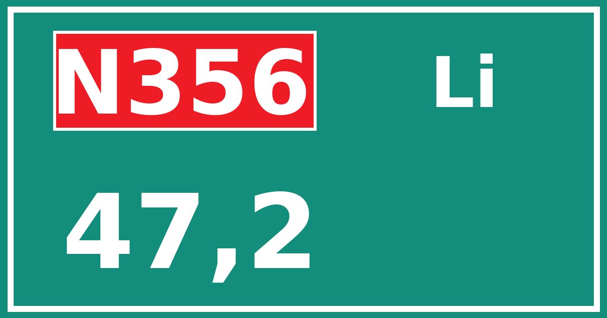 Hectometerbord N356 47,2 zijde Li