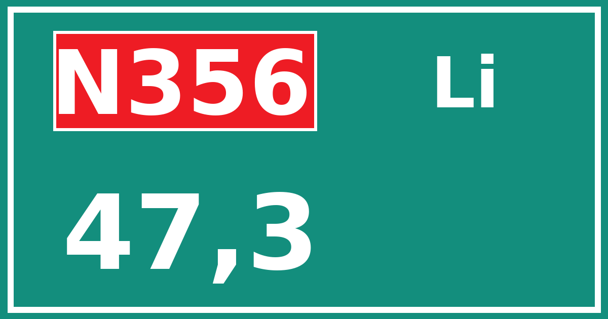 Hectometerbord N356 47,3 zijde Li