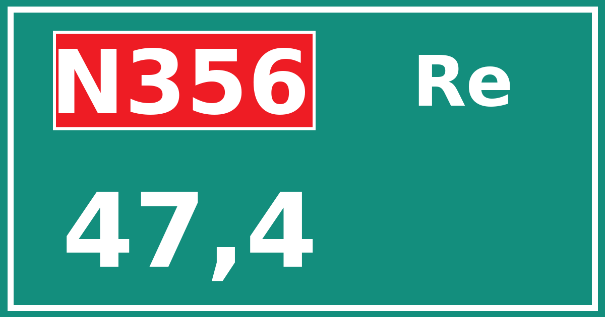 Hectometerbord N356 47,4 zijde Re