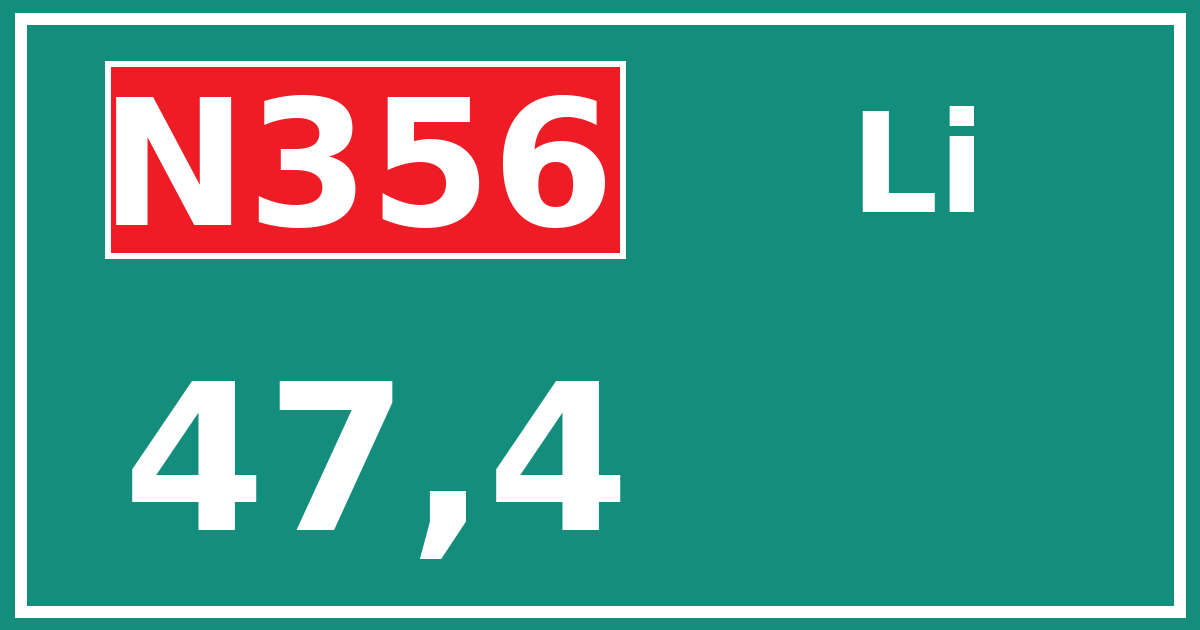 Hectometerbord N356 47,4 zijde Li