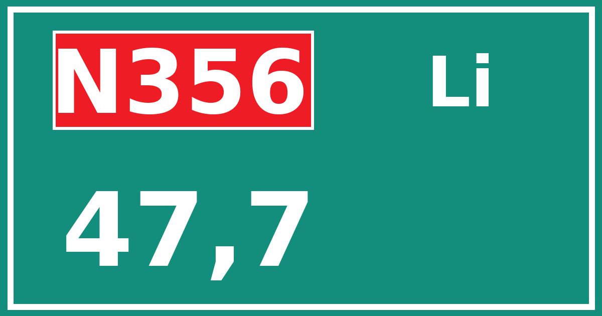 Hectometerbord N356 47,7 zijde Li