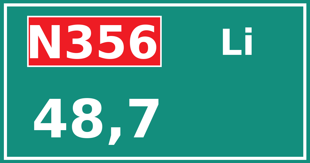 Hectometerbord N356 48,7 zijde Li
