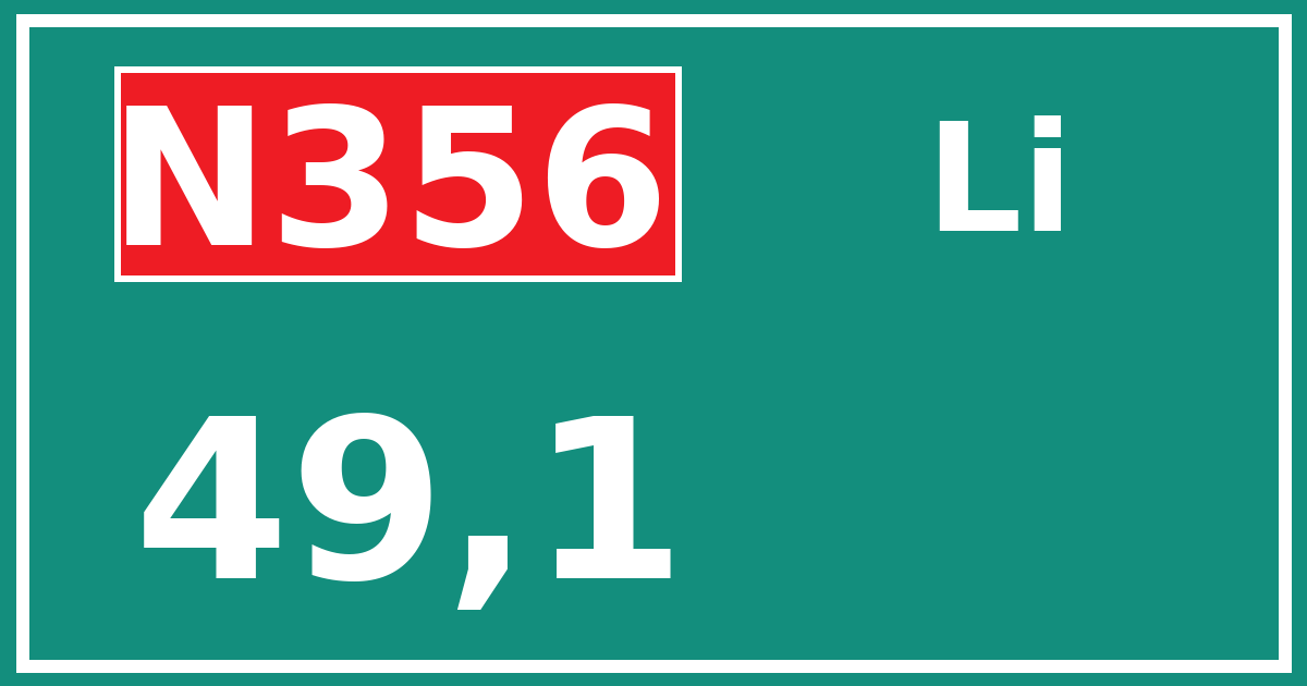 Hectometerbord N356 49,1 zijde Li