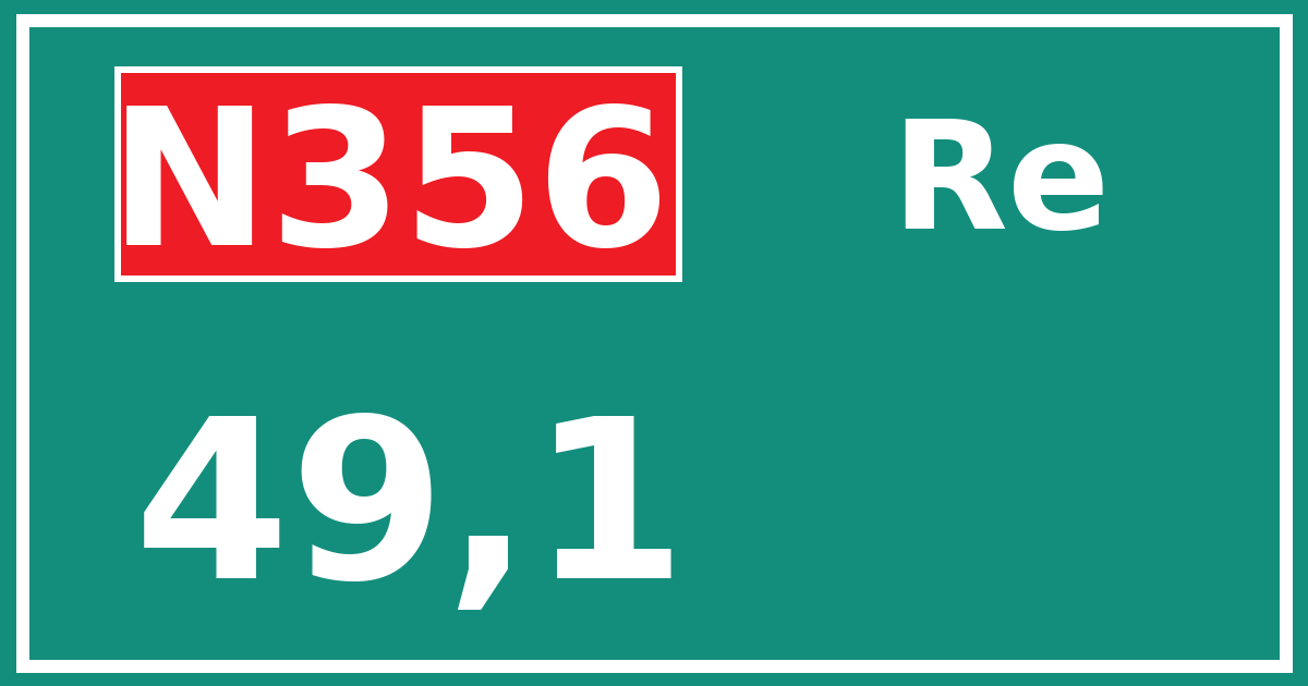 Hectometerbord N356 49,1 zijde Re