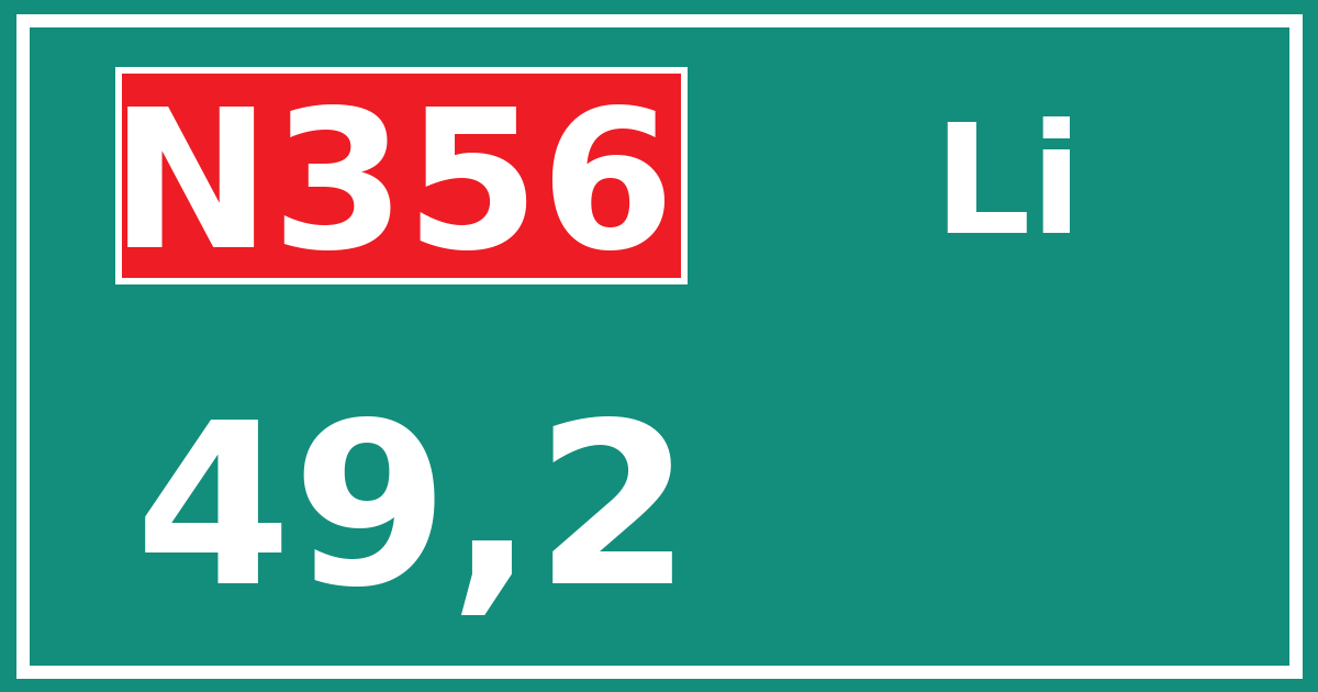 Hectometerbord N356 49,2 zijde Li