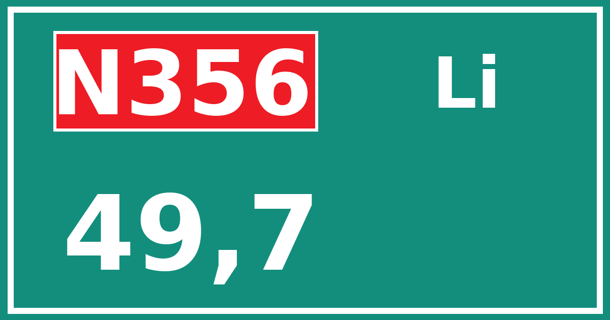 Hectometerbord N356 49,7 zijde Li