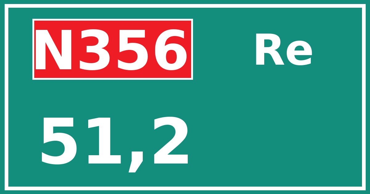 Hectometerbord N356 51,2 zijde Re