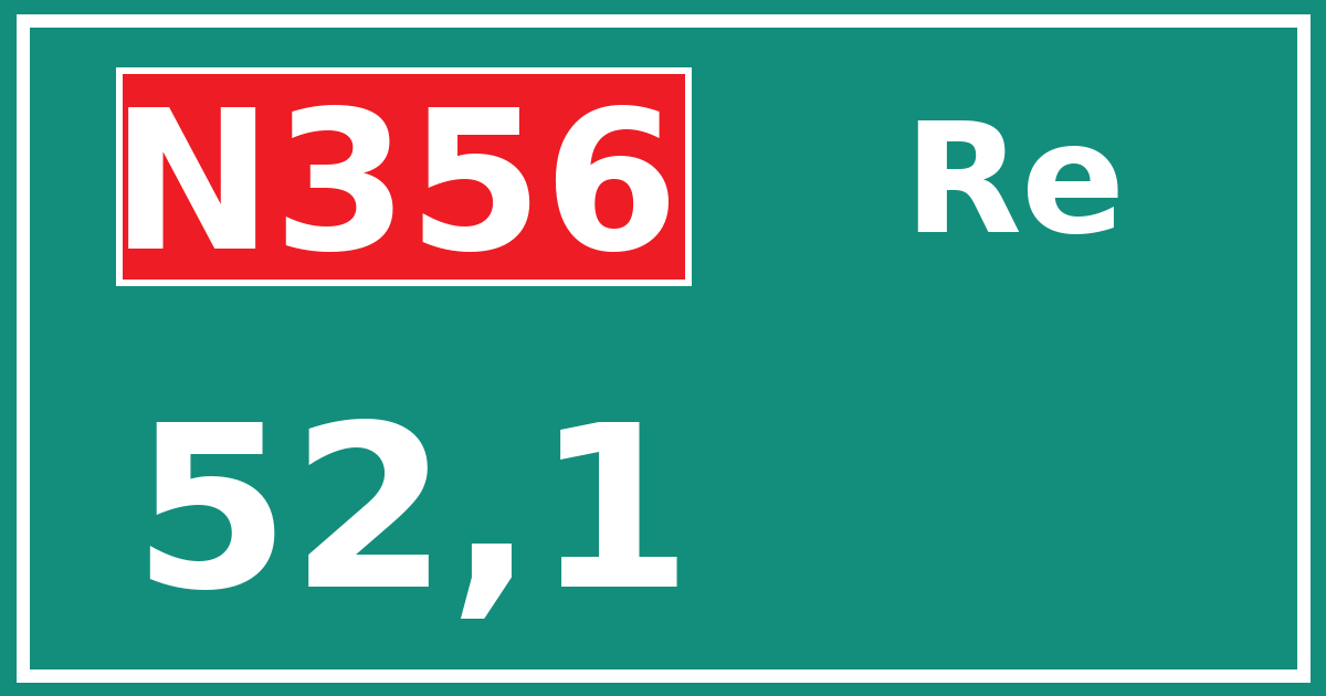 Hectometerbord N356 52,1 zijde Re