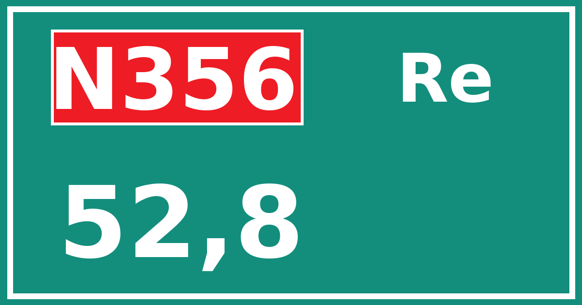 Hectometerbord N356 52,8 zijde Re