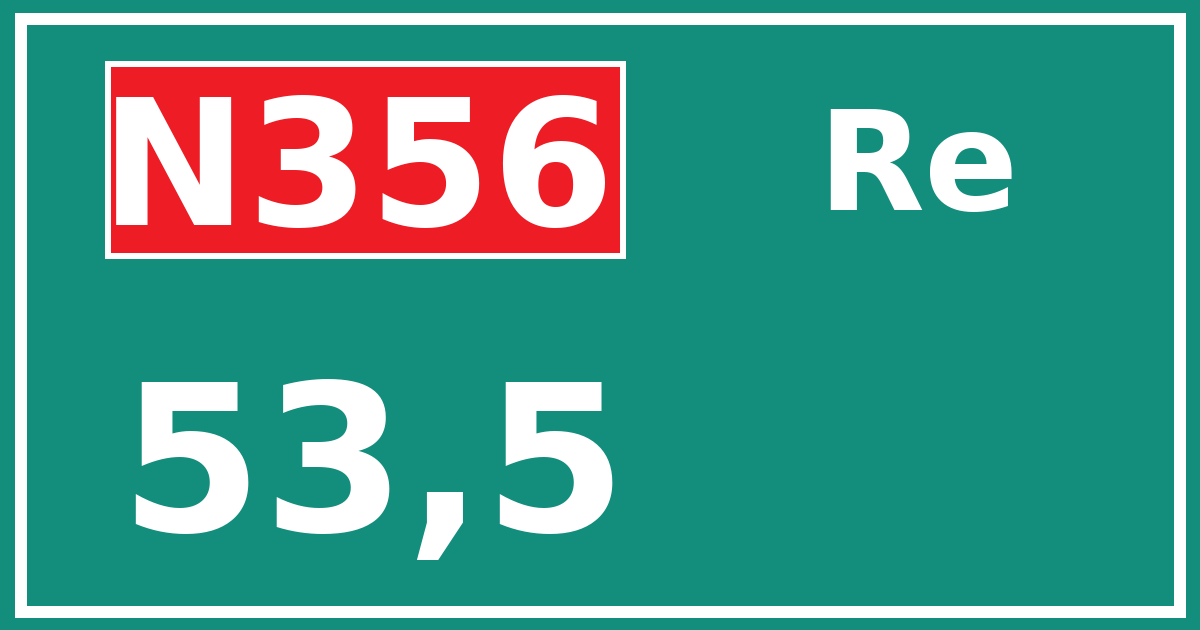 Hectometerbord N356 53,5 zijde Re