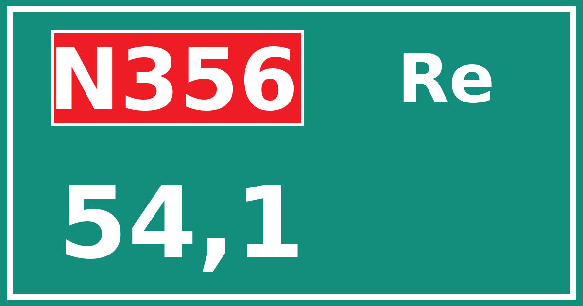 Hectometerbord N356 54,1 zijde Re