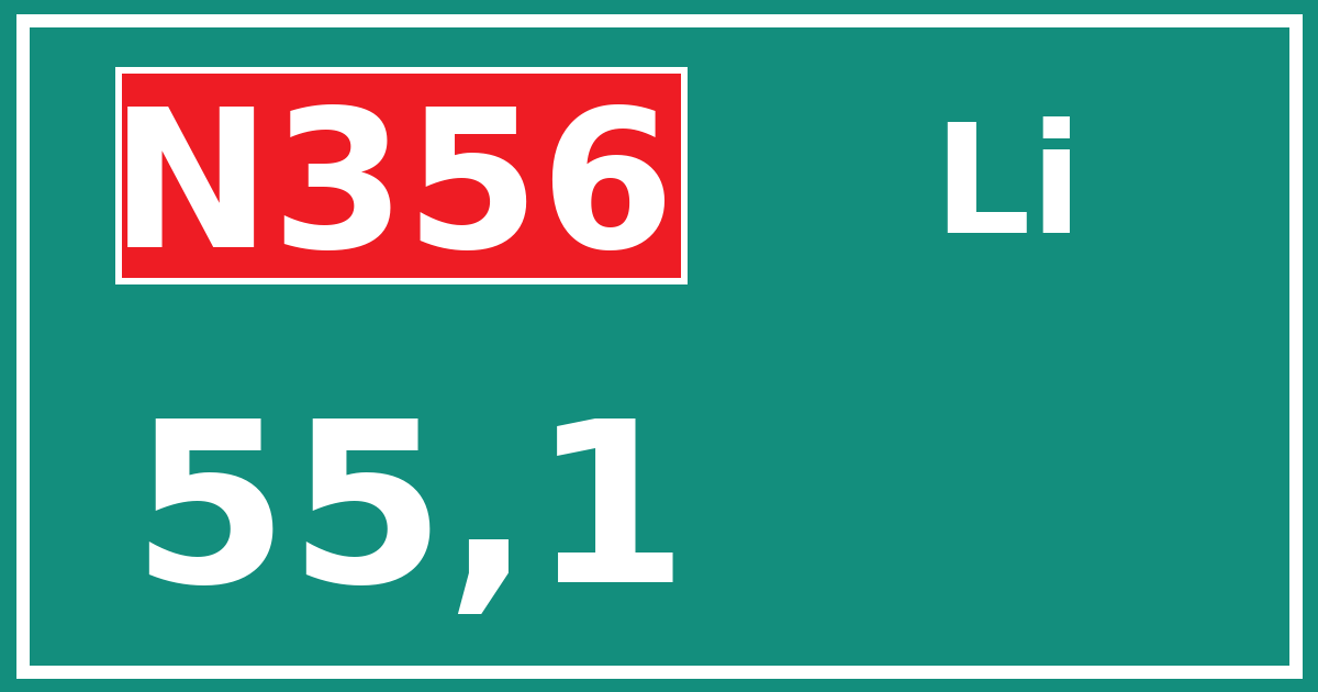Hectometerbord N356 55,1 zijde Li