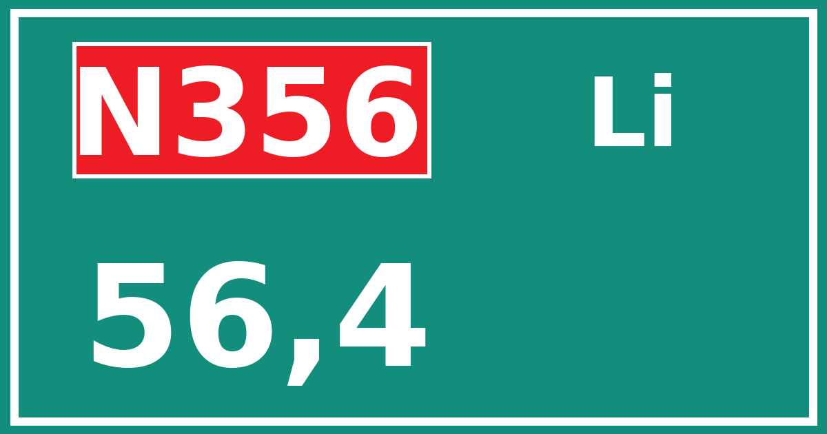 Hectometerbord N356 56,4 zijde Li