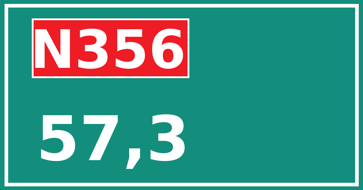Hectometerbord N356 57,3