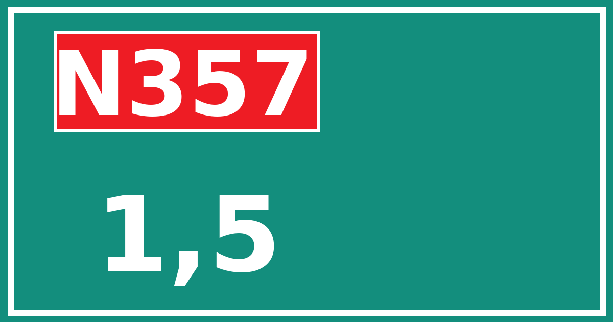 Hectometerbord N357 1,5