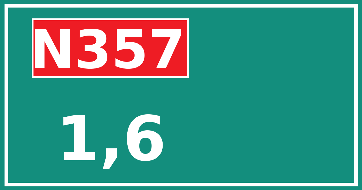 Hectometerbord N357 1,6