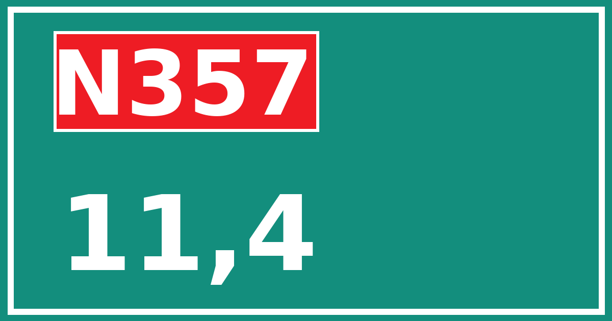 Hectometerbord N357 11,4