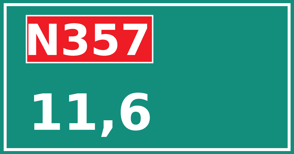 Hectometerbord N357 11,6