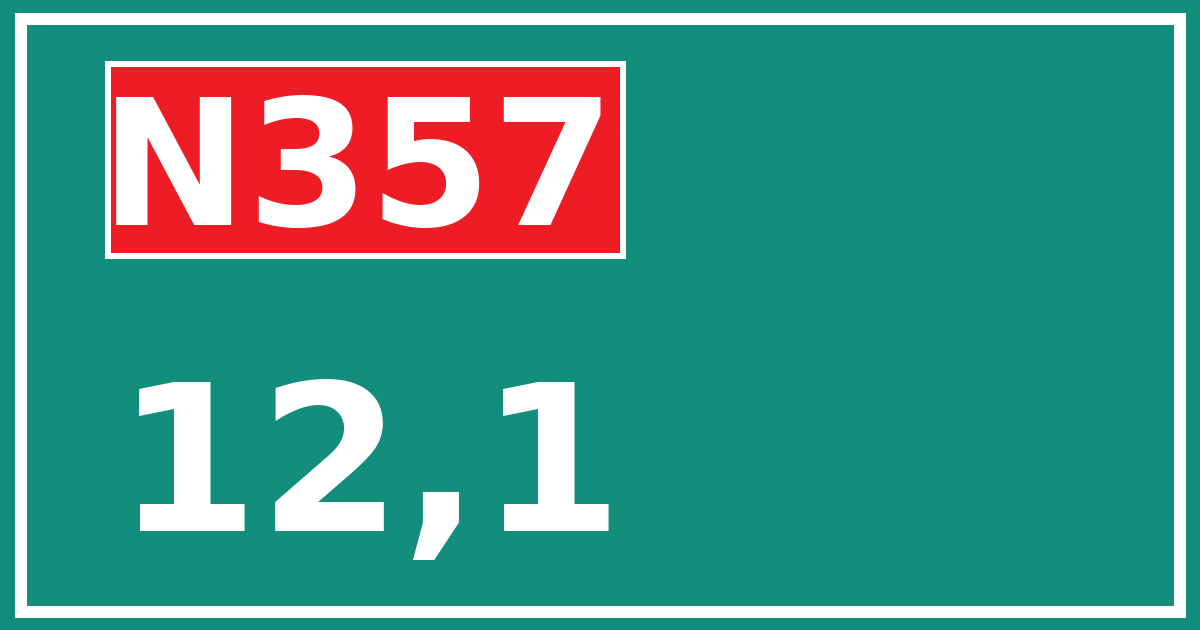 Hectometerbord N357 12,1