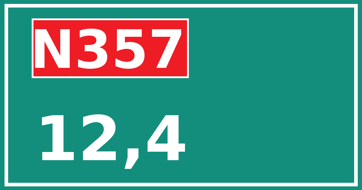 Hectometerbord N357 12,4
