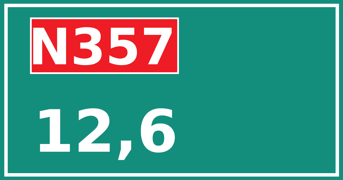 Hectometerbord N357 12,6